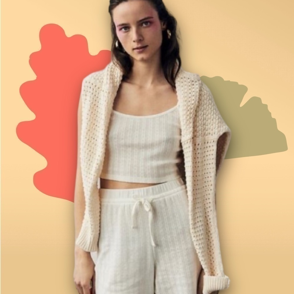 Madewell Open-Stitch Austen Pullover Sweater Cream XXS